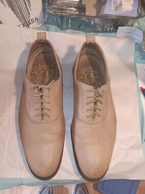 Paruno Mens Italian Tan Leather Oxford Shoes Sz 7.5